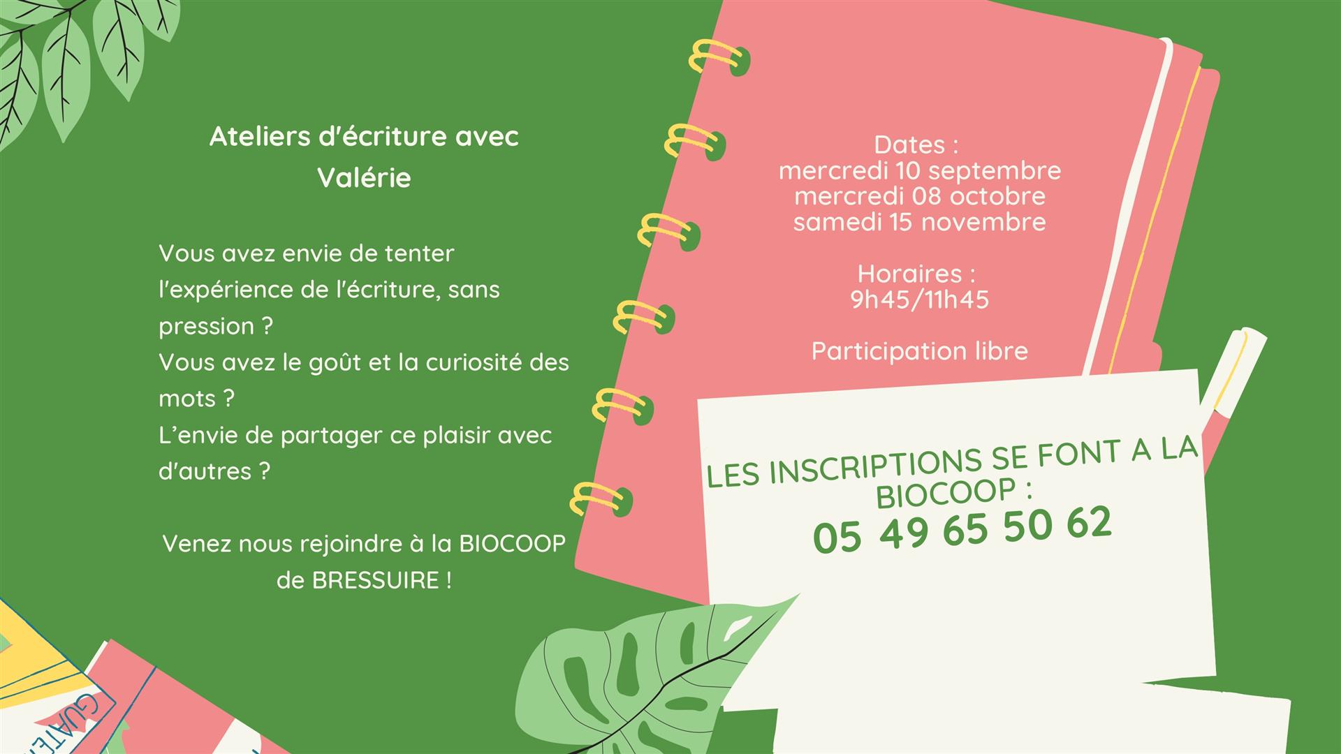 Atelier d'écriture avec Valérie Dauphin