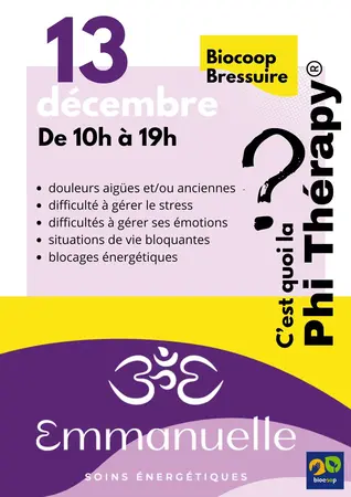 🌿 Découvrez la PhiThérapy avec Emmanuelle : une journée dédiée aux soins énergétiques ! 🌿