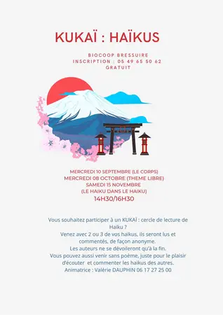KUKAÏ, cercle de lecture d'haïku, avec Valérie Dauphin